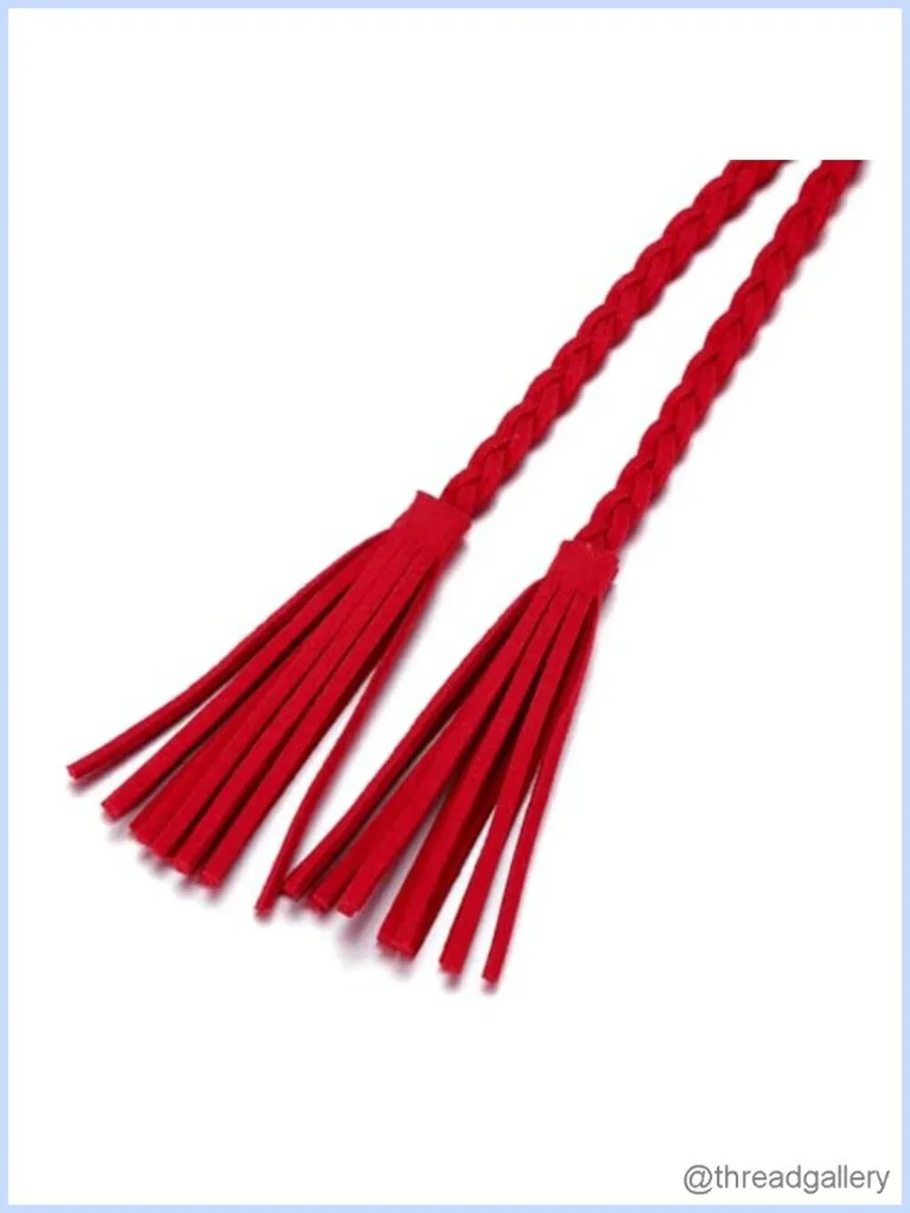 Women's Tassel Braided Waist Belt PU Leather Rope Tie Skinny Woven Wooden Beads